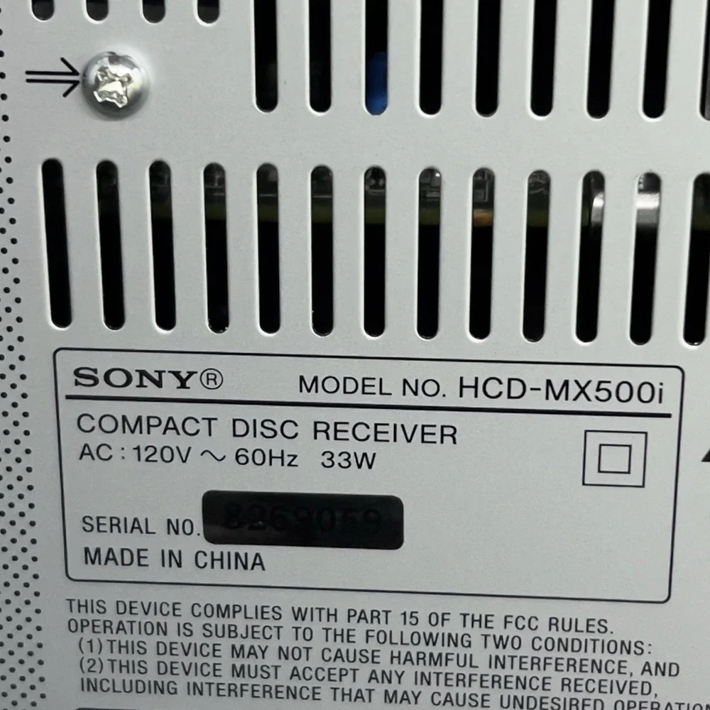 Sony HCD-MX500i Micro Hi-Fi Component System CD Receiver Main Unit Only